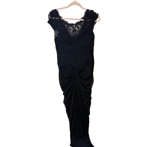 Like a Glove Gown Adrianna Papell Black Evening Event Formal Glam Dress 8 - Picture 6 of 9